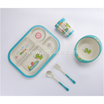 Durable Bamboo Plates Dinnerware Set for Baby